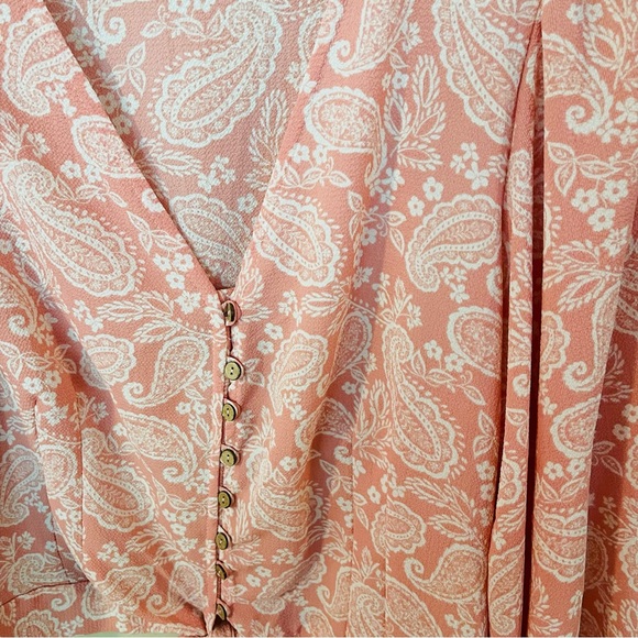 NWT Pink Tie Front Blouse - Picture 3 of 7